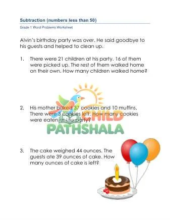 Preview of Subtraction Word Problems 50