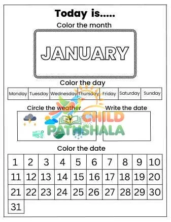 Preview of Calendar Activity Sheets Calendar Activity