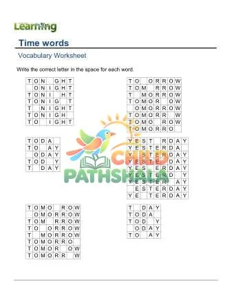 Preview of Practice Words Time