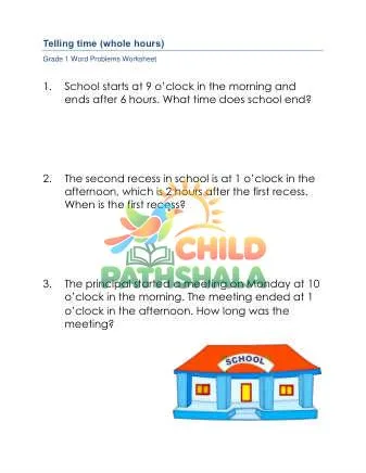 Preview of Telling Time Word Problems