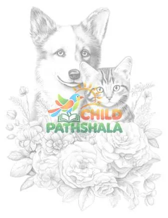 Preview of Baby Dogs And Cats With Flowers Cats And Dogs Light