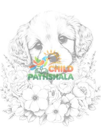 Preview of Baby Dogs With Flowers Dogs With Flowers Light