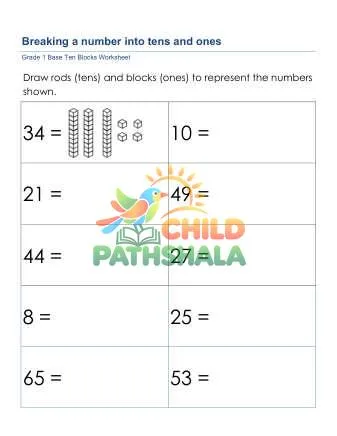 Preview of Base Ten Blocks Draw Blocks