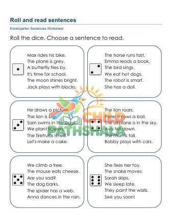 Preview of Roll Read Sentences