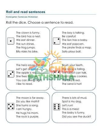 Preview of Roll Read Sentences