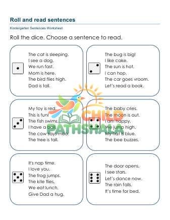 Preview of Roll Read Sentences Jey