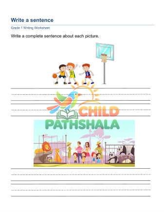 Sentence Composition C Worksheet for Grade 1