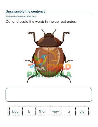 Preview of Sentence Scramble No Pic