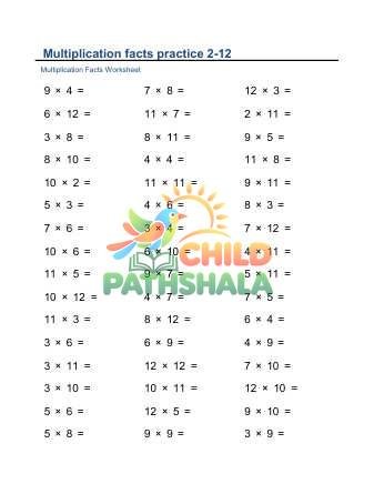 Preview of Horizontal Facts To 12 B