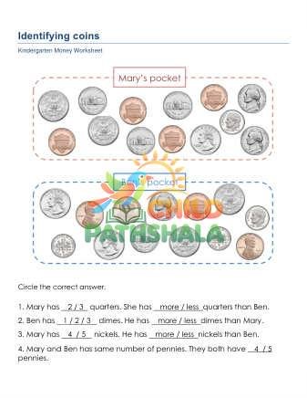 Identify Coins B Worksheet for Grade 1