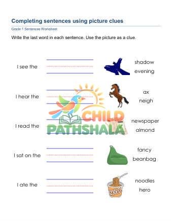 Sentences Picture Clues C