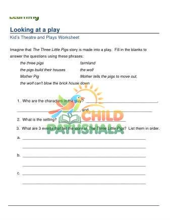 Preview of Kids Theater Looking At Plays