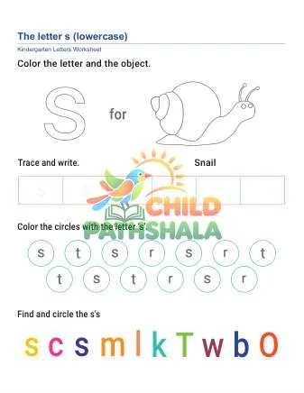 Preview of Lowercase Letter S