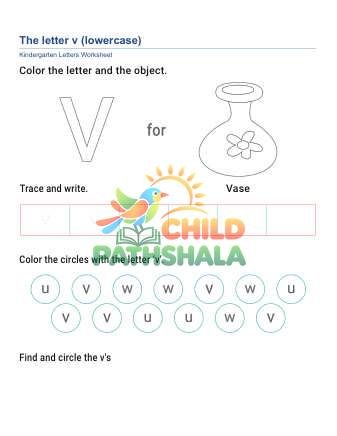 Preview of Lowercase Letter V