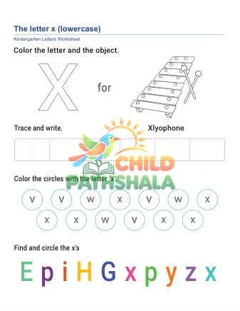 Preview of Lowercase Letter X