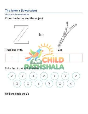 Preview of Lowercase Letter Z