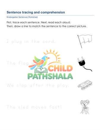 Sentences Trace Comprehend A Worksheet for Grade 1
