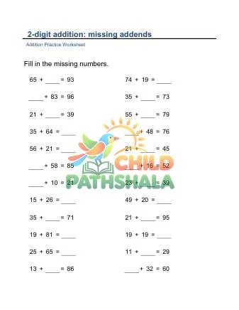 Preview of Missing Addends 2x2digit