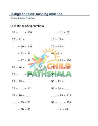 Missing Addends 2x2digit D