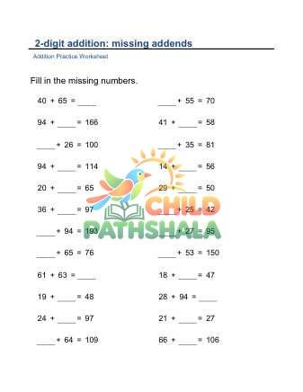 Missing Addends 2x2digit F