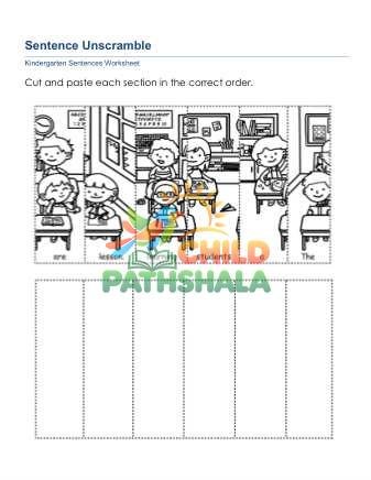 Sentences Unscramble A Worksheet for Grade 1