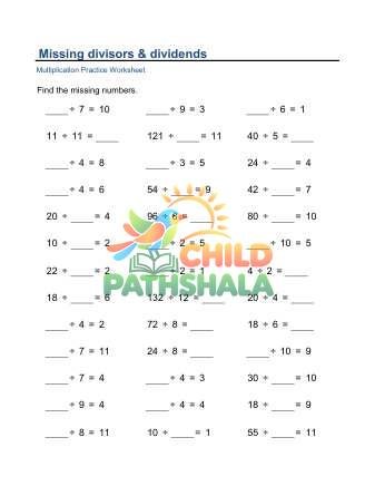 Missing Factors Divisors Facts F