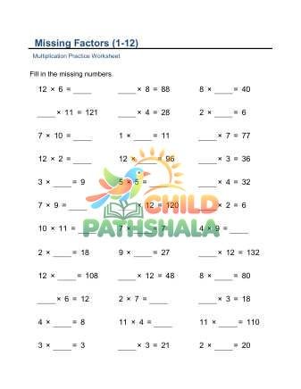 Missing Factors To 12 C