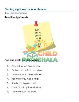 Preview of Sight Words In Sentences Syp