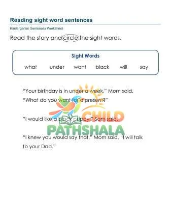 Preview of Sight Words Sentences