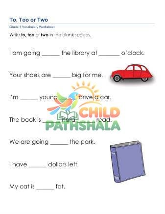 Preview of To Too Two Sentences 1