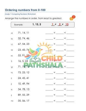 Preview of Order Numbers Up To 100 B