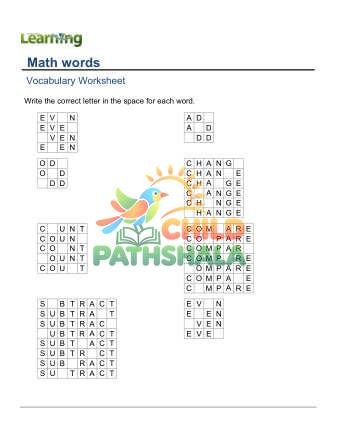 Practice Words Math 1