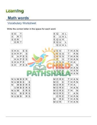 Practice Words Math 2