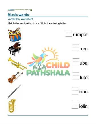 Preview of Practice Words Music 2