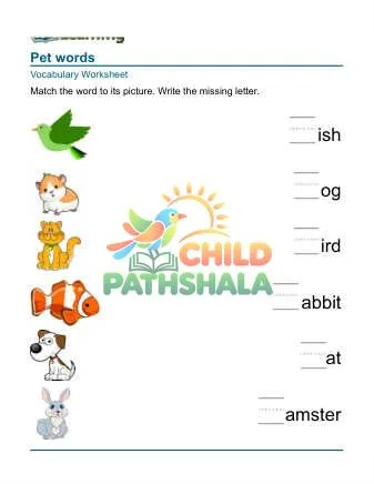 Preview of Practice Words Pets