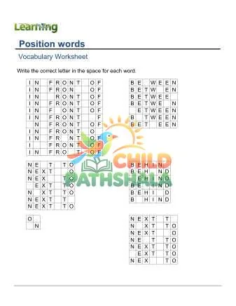 Preview of Practice Words Position