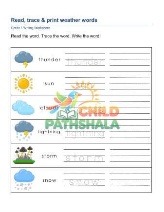 Read Trace Print Words D Worksheet for Grade 1