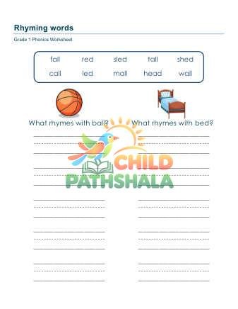 Preview of Rhyming Words Fce
