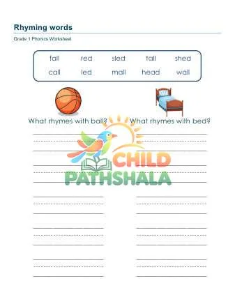 Preview of Rhyming Words Fce