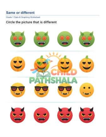 Same Different A Worksheet for Grade 1