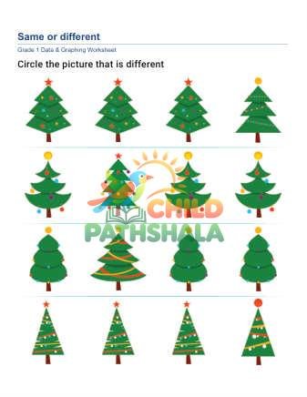 Same Different C Worksheet for Grade 1