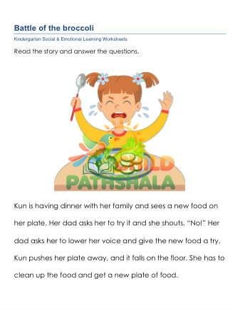 Social Emotional Stories Eth Worksheet for Grade 1