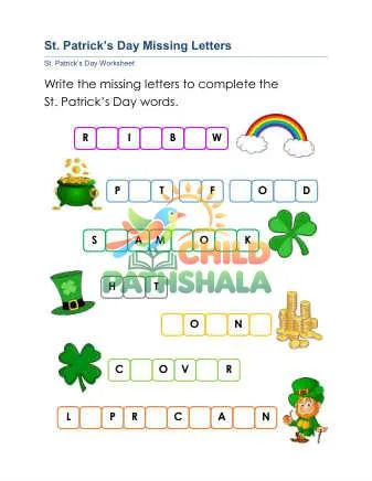 Preview of St Patricks Day Missing Letter
