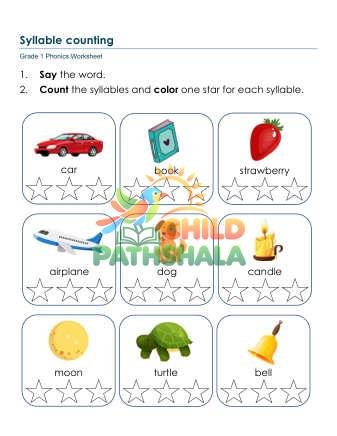 Syllables Avq Worksheet for Grade 1