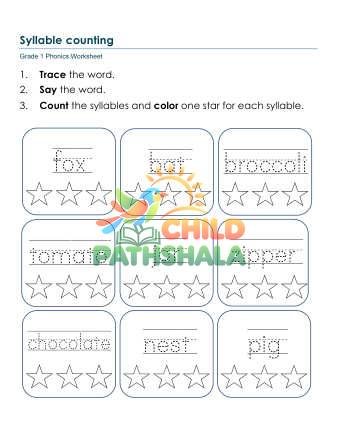 Syllables Djb Worksheet for Grade 1