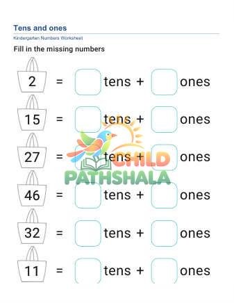 Tens Ones C Worksheet for Grade 1