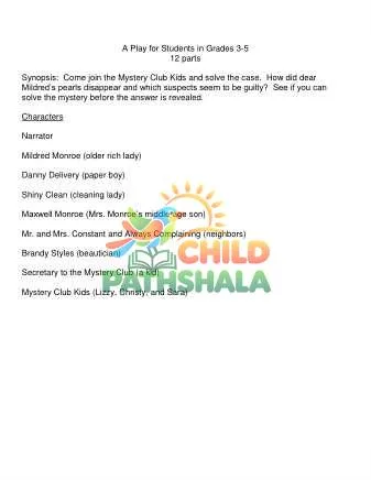 Preview of The Mystery Club Sample Play And Drama Exercises