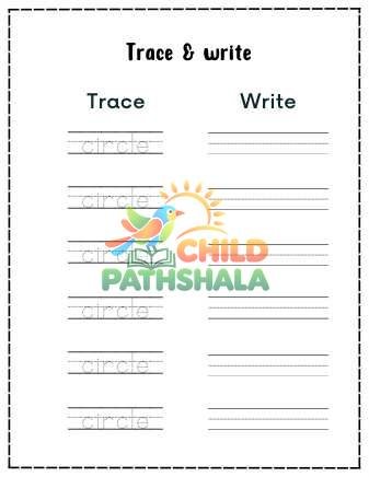 Trace And Write Worksheet for Grade 1