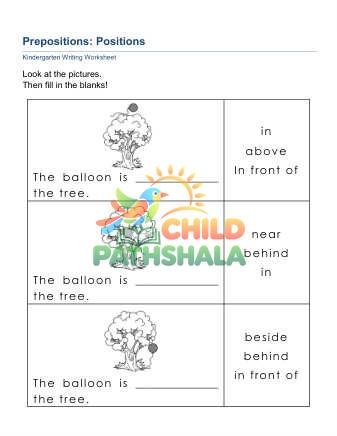 Preview of Write Prepositions B