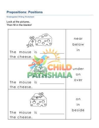 Preview of Write Prepositions C